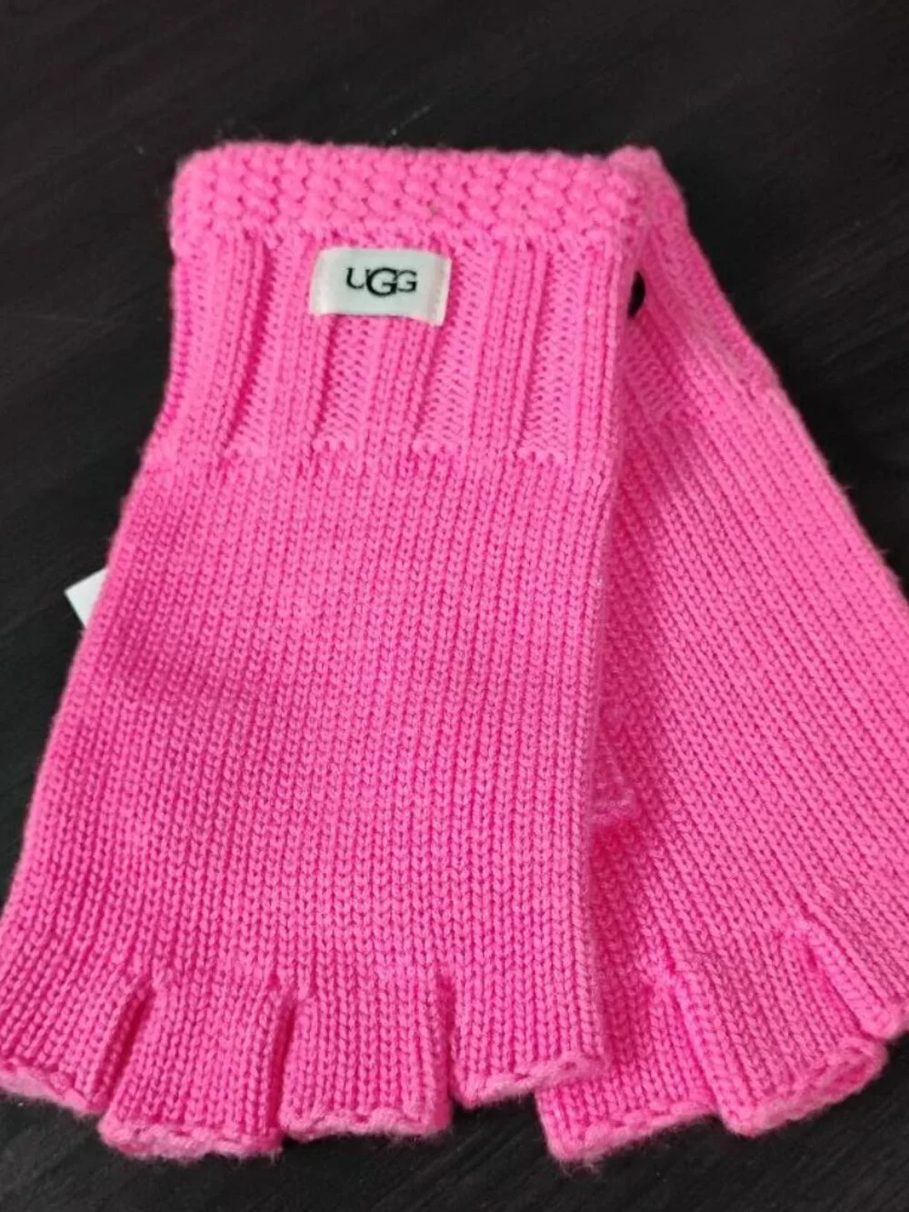 UGG Pink Knit Fingerless Gloves NWT